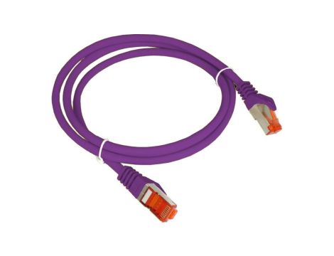 Patchcord S/FTP kat.6A PiMF kabel sieciowy LAN 2x RJ45 linka LSOH fioletowy 2m Alantec