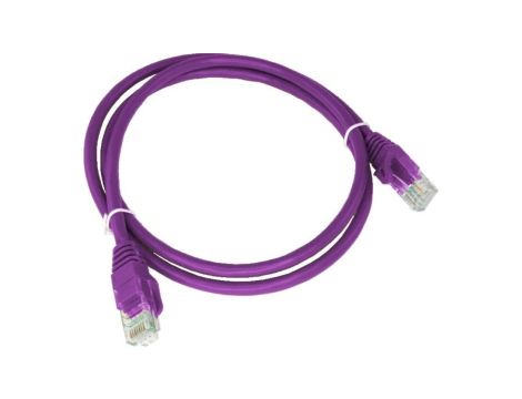 Patchcord U/UTP kat.6A kabel sieciowy LAN 2x RJ45 linka LSOH fioletowy 0,5m Alantec