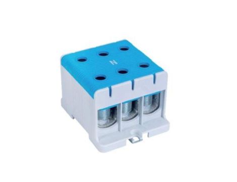 Blok rozdzielczy - odgałęźny 3 - polowy 35-150mm2 niebieski montaż płaski FJ-E150/3/B 1000070
