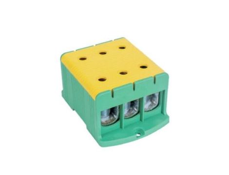Blok rozdzielczy - odgałęźny 3 - polowy 35-240mm2 żółto - zielony montaż płaski FJ-E240/3/D 1000077