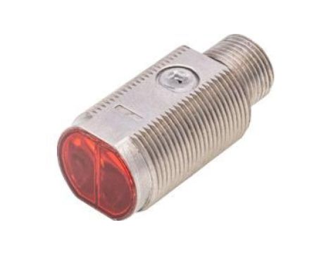 OT189420 Czujnik optyczny, przełącznik chwilowy, M18, 10-30V DC, PNP antivalent, wtyczka M12 4-stykowa