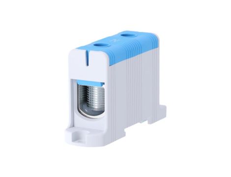 Blok rozdzielczy - odgałęźny 1 - polowy 35-150mm2 niebieski montaż płaski FJ-E150/B 85827