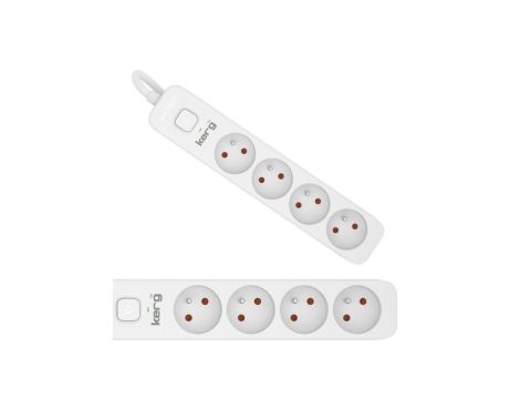 KERG Przedłużacz 4-gniazda z/u biała z wyłącznikiem 1,5m M02391
