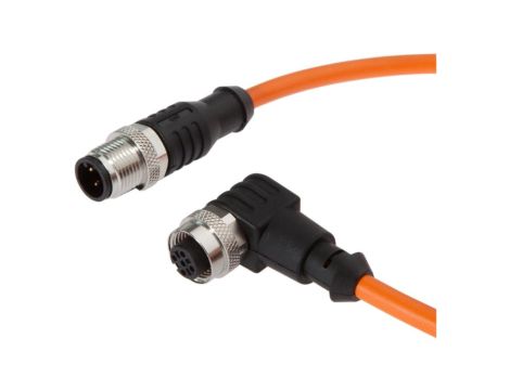 VK20RF21 Kabel połączeniowy, 2 m, gniazdo M12 4-stykowe kątowe, wtyczka M12 4-stykowa prosta, PUR (poliuretan)