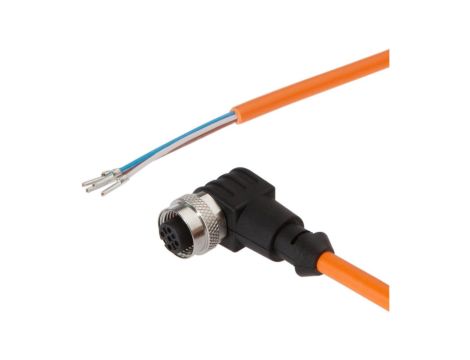 VKB0R321 Kabel połączeniowy, 20 m, gniazdo M12 4-stykowe kątowe, wolny koniec kabla, PUR (poliuretan)