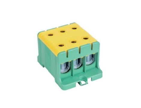 Blok rozdzielczy - odgałęźny 3 - polowy 16-95mm2 żółto-zielony montaż płaski FJ-E95/3/D 1000065