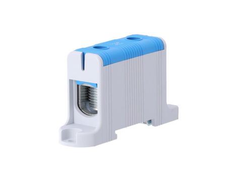 Blok rozdzielczy - odgałęźny 1 - polowy 16-95mm2 niebieski montaż płaski FJ-E95/B 85824