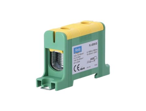 Blok rozdzielczy - odgałęźny 1 - polowy 16-95mm2 żółty montaż płaski FJ-E95/D 85825