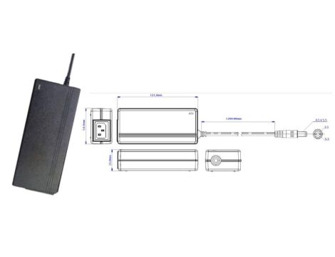 POSC12500D-C14-25 Zasilacz Desktop 60W 12V 5A z wtykiem DC - 5.5x2.5