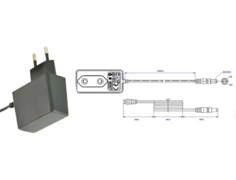 POSC12050A-25 Zasilacz adapter czarny 6W 12V/0.5A z wtykiem DC - 2.5x5.5