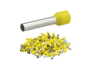 Końcówka tulejkowa izolowana typ HI / TE DIN 0,5mm2 / 6mm miedziana cynowana galwanicznie żółta ERKO 100szt.