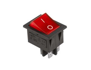 Wyłącznik kołyskowy 250V 16A podświetlany czerwony / czarny