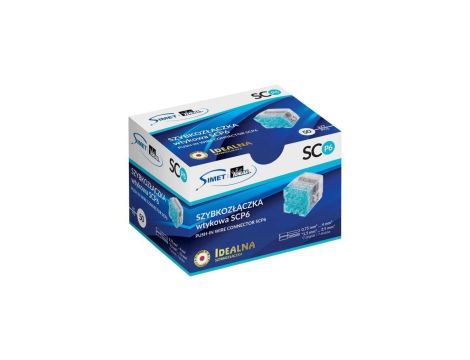 IDEALNA Szybkozłączka 6x 0,75-4mm2 uniwersalna bezhalogenowa (na drut / na linkę) 450V/24A SCP6 SIMET 50szt.