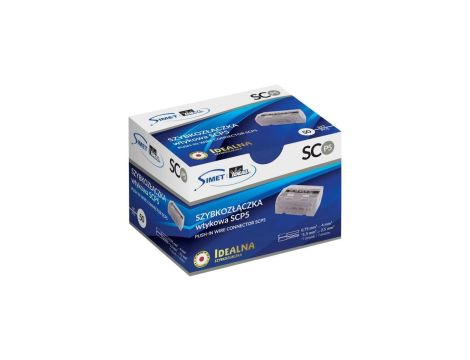 IDEALNA Szybkozłączka 5x 0,75-4mm2 uniwersalna bezhalogenowa (na drut / na linkę) 450V/24A SCP5 SIMET 50szt.