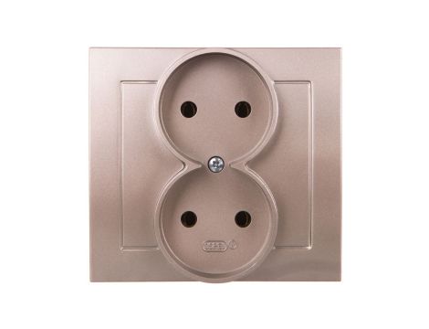 KIER Gniazdo podwójne b/u satyna light GP-2W/45