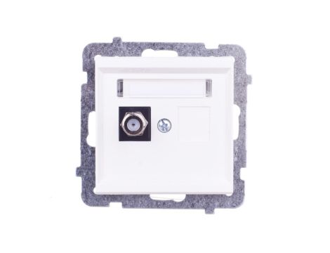 SONATA Gniazdo antenowe pojedyncze typu F ecru GPA-1RF/m/27