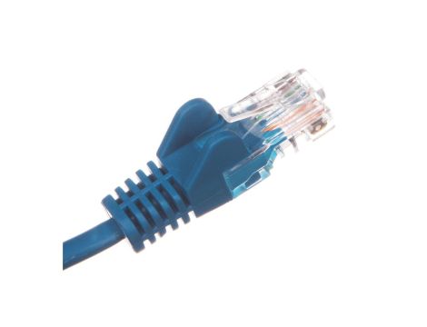 Kabel krosowy patchcord U/UTP kat.5e CCA niebieski 1m 68340