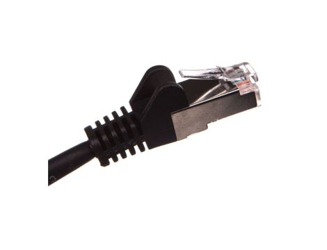 Kabel krosowy patchcord F/UTP kat.5e CCA czarny 1m 68655
