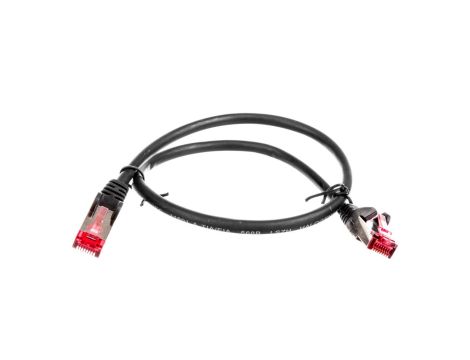 Kabel krosowy patchcord S/FTP (PiMF) kat.6 LSZH czarny 0,5m 68687