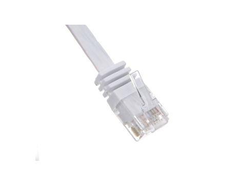 Kabel krosowy płaski patchcord U/UTP kat.5e biały 2m 93359