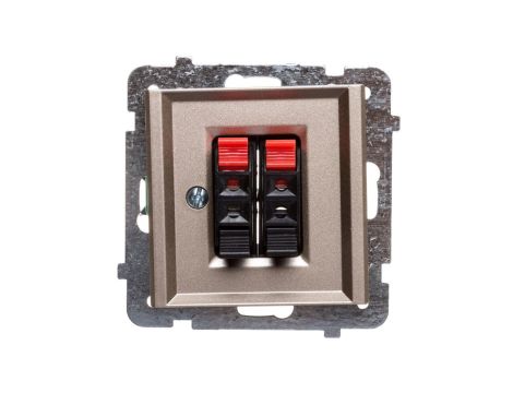 SONATA Gniazdo głośnikowe podwójne szampański złoty GG-2R/m/39