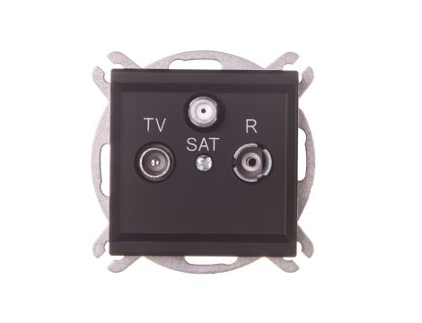 SONATA Gniazdo antenowe RTV-SAT przelotowe czarny metalik GPA-RSP/m/33