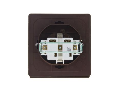 AKCENT Gniazdo bryzgoszczelne z/u Schuko IP44 klapka przezroczysta brązowe GPH-1AS/24/d