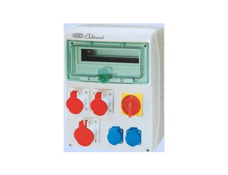 Rozdzielnica RSS-04 z rozłącz. 0-1 100A okienko 12 mod okabl 1x32A 3P+N+Z 400V, 2x16A 3P+N+Z 400V, 2x16A 2P+Z 250V IP44 942047