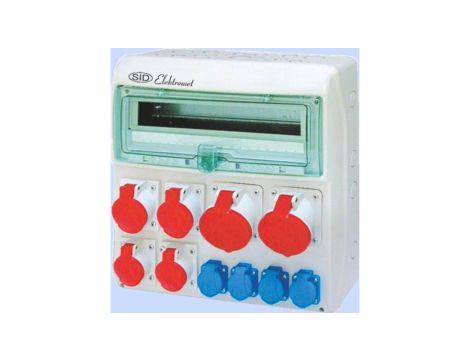 Rozdzielnica RSS-05 okienko 18 mod okabl 2x63A 3P+N+Z 400V, 2x32A 3P+N+Z 400V 2x16A 3P+N+Z 400V, 4x16A 2P+Z 250V IP44 942051