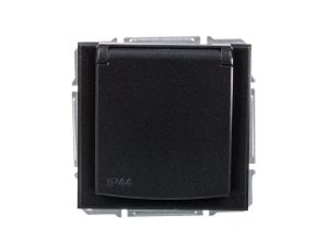 ASFORA Gniazdo 2P+PE IP44 do systemu ramkowego antracyt EPH2800671