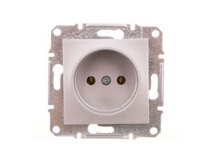 ASFORA Gniazdo pojedyncze 2P bez ramki aluminium EPH3000161