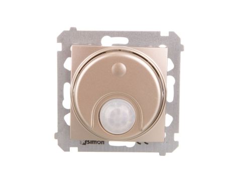 Simon 54 Łącznik z czujnikiem ruchu z przekaźnikiem z zabezpieczeniem 8(2)A złoty mat DCR11P.01/44