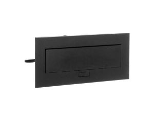 Gniazda wpuszczane w blat 3x250V z płaskim rantem i przewodem 1,5m czarne OR-AE-1372/B