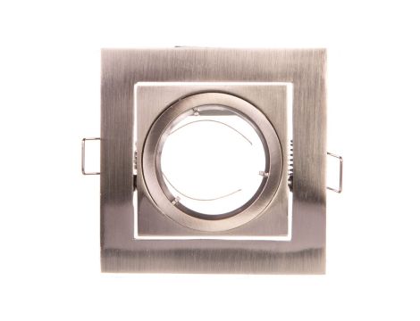 Sufitowa oprawa punktowa VILA uchylna, IP20, kwadrat, inox