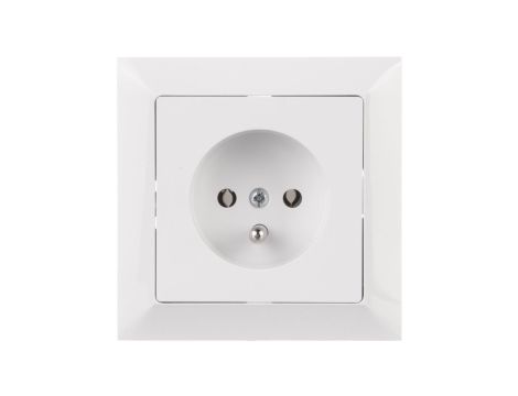 PREMIUM Gniazdo pojedyncze z/u IP20 białe GPt-16 Pr