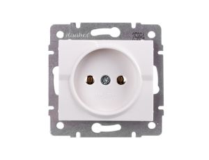 LOGI Gniazdo pojedyncze 2P śrubowe 16A 250V Biały 25084