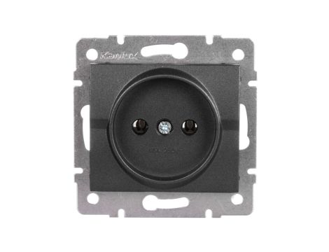 LOGI Gniazdo pojedyncze 2P śrubowe 16A 250V Grafit 25262