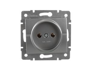 LOGI Gniazdo pojedyncze 2P śrubowe 16A 250V Srebrny 25203
