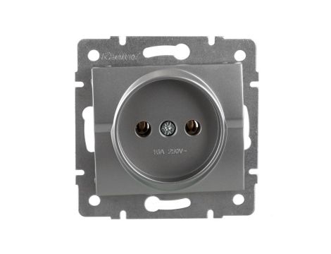 LOGI Gniazdo pojedyncze 2P śrubowe 16A 250V Srebrny 25203