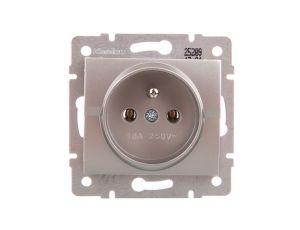 LOGI Gniazdo pojedyncze 2P+Z śrubowe 16A 250V Srebrny 25209
