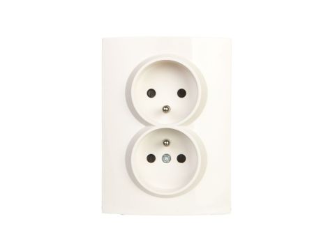 LOGI Gniazdo podwójne 2x2P+Z kompletne z przesłoną styków śrubowe 16A 250V Biały 25093