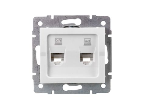 LOGI Gniazdo komputerowe (2xRJ45Cat 6 Jack) niezależne Biały 25111