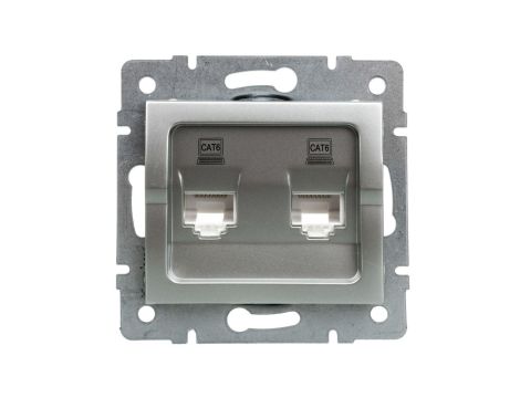LOGI Gniazdo komputerowe (2xRJ45Cat 6 Jack) niezależne Srebrny 25229