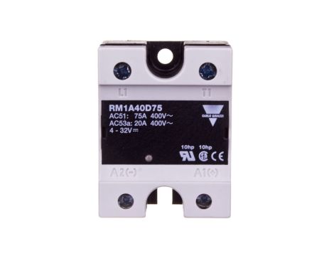 Przekaźnik półprzewodnikowy jednofazowy 75A 42-440V AC 4-32V DC RM1A40D75