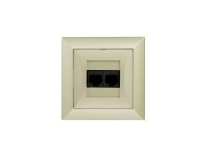 OPAL Gniazdo komputerowe podwójne 2xRJ45 kat.6 krone LSA+ metalizowany piaskowy GTO - 22Op/6