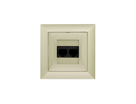 OPAL Gniazdo komputerowe podwójne 2xRJ45 kat.6 krone LSA+ metalizowany piaskowy GTO - 22Op/6