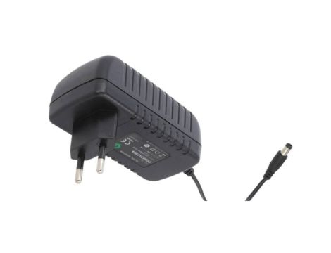 POSB24100A, zasilacz 24V/1A/24W czarny, adapter horyzontalny, gniazdo AC:CEE7/16. wtyk DC:2.1/5.5(+)