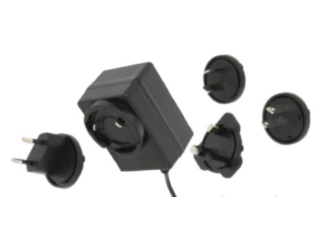 POSB12100A-E1/U1/U2/A3 czarny adapter horyzontalny, 12V/1A/12W wtyk AC: EU/US/UK/AU. wtyk DC:2.1/5.5(+)