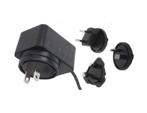 POS(B) 24V/0.5A/12W czarny, adapter horyzontalny, wtyk AC: EU/US/UK/AU. wtyk DC:2.1/5.5(+)