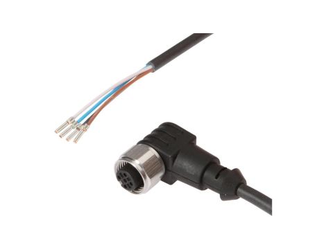 VK50C639 Kabel połączeniowy, 5 m, gniazdo M12 4-stykowe kątowe, wolny koniec kabla, PUR (poliuretan), IP69K